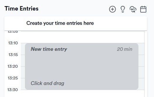 Creating a time entry - EN
